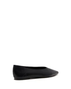 Clara Pointed Flat Black -THERAPY SHOES CLARA BLACK SMOOTHPU BACK ANGLE