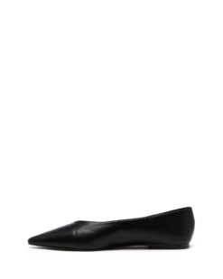 Clara Pointed Flat Black -THERAPY SHOES CLARA BLACK SMOOTHPU SIDE2 INTERIOR