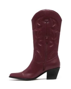 Clayton Cowboy Boot Bordeaux 9 Clayton Cowboy Boot Bordeaux -THERAPY SHOES CLAYTON BORDEAUX SIDE2 INTERIOR