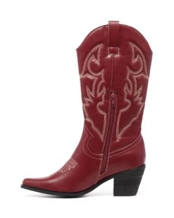 Clayton Cowboy Boot Cherry 9 Clayton Cowboy Boot Cherry -THERAPY SHOES CLAYTON CHERRYPU SIDE2