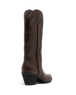 Clayton Cowboy Boot Chocolate 8 Clayton Cowboy Boot Chocolate -THERAPY SHOES CLAYTON CHOCOLATEPU BACKANGLE