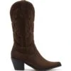 Clayton Cowboy Boot Chocolate Suede 1 Clayton Cowboy Boot Chocolate Suede -THERAPY SHOES CLAYTON CHOCOLATE MICROSUEDE SIDE