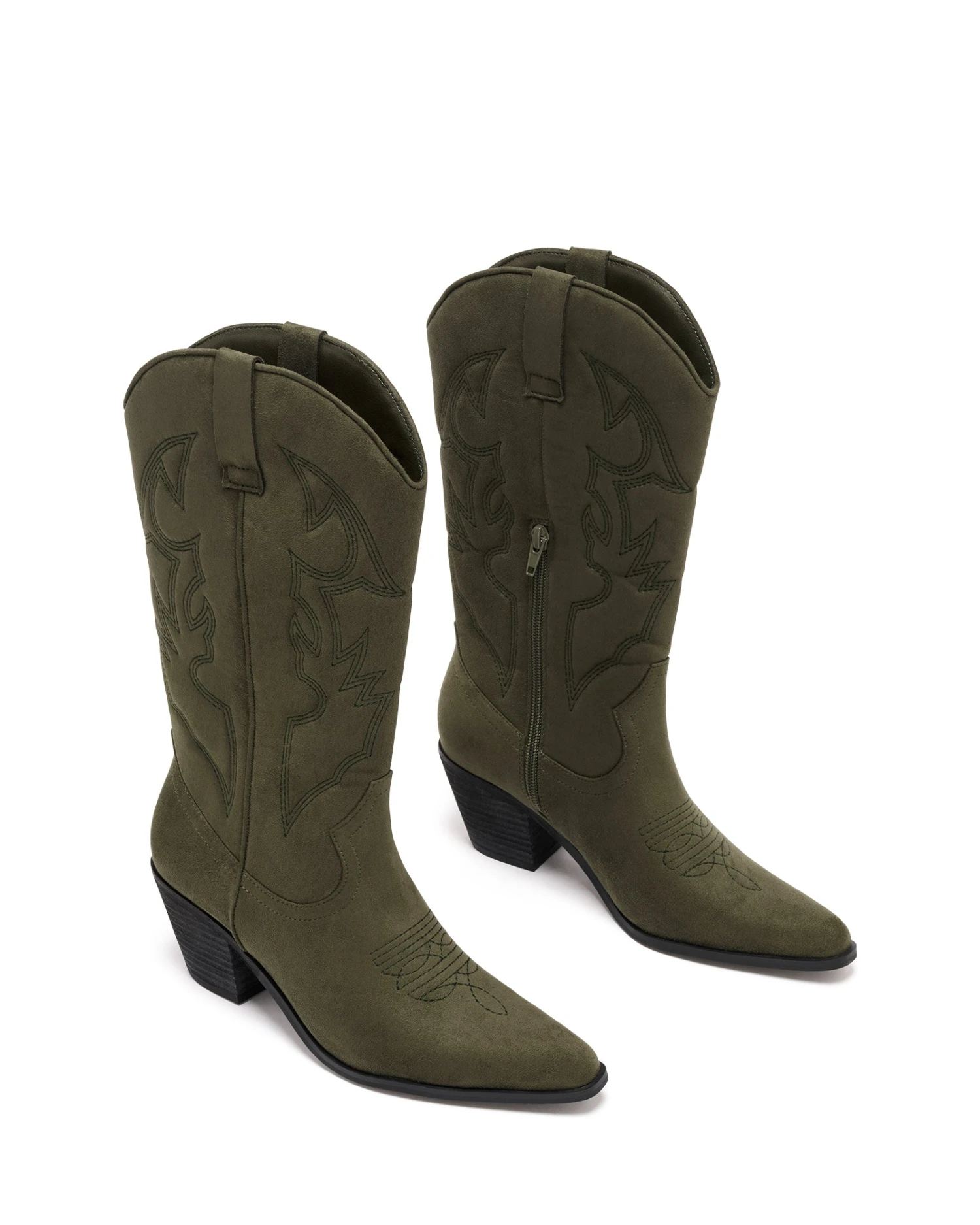 Clayton Cowboy Boot Khaki Suede 4 Clayton Cowboy Boot Khaki Suede - Image 2