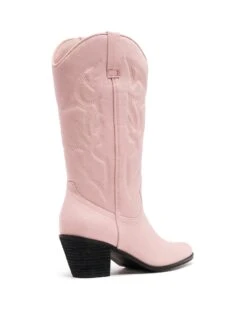 Clayton Cowboy Boot Pale Pink Suede -THERAPY SHOES CLAYTON PALEPINKMICROSUEDE BACKANGLE