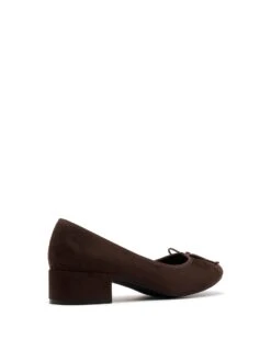 Diana Ballet Heel Chocolate Microsuede 8 Diana Ballet Heel Chocolate Microsuede -THERAPY SHOES DIANA CHOC MICRO BACK