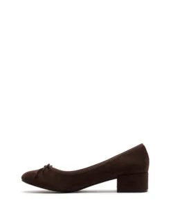 Diana Ballet Heel Chocolate Microsuede 9 Diana Ballet Heel Chocolate Microsuede -THERAPY SHOES DIANA CHOC MICRO SIDE2