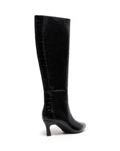 Dove Tall Boot Black Croc 8 Dove Tall Boot Black Croc -THERAPY SHOES DOVE BLACK PATENT CROC PU BACK ANGLE