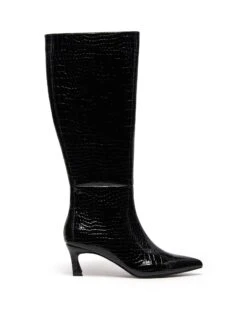 Dove Tall Boot Black Croc