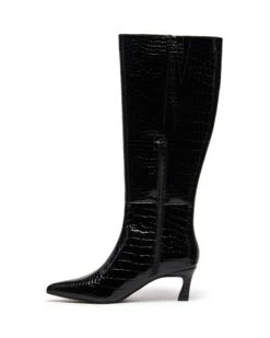 Dove Tall Boot Black Croc 9 Dove Tall Boot Black Croc -THERAPY SHOES DOVE BLACK PATENT CROC PU SIDE2 INTERIOR