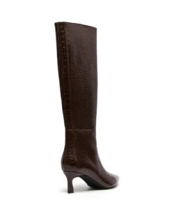 Dove Tall Boot Chocolate Croc -THERAPY SHOES DOVE CHOCOLATE PATENT CROC PU BACK ANGLE