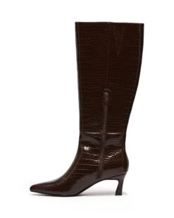 Dove Tall Boot Chocolate Croc -THERAPY SHOES DOVE CHOCOLATE PATENT CROC PU SIDE2 INTERIOR