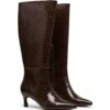 Dove Tall Boot Chocolate Croc -THERAPY SHOES DOVE CHOCOLATE PATENT CROC PU TOE ANGLE