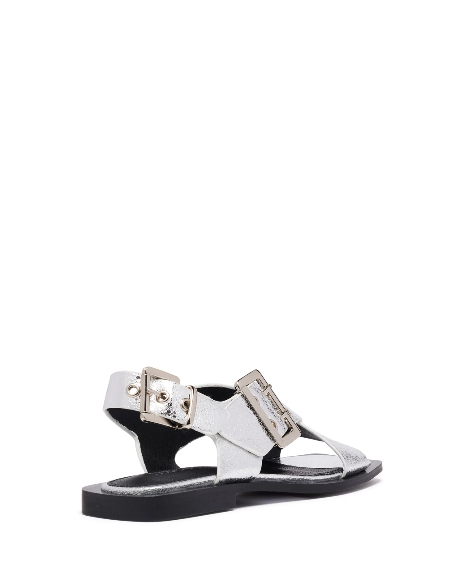 Easy Slingback Flat Silver Cracked Metallic 5 Easy Slingback Flat Silver Cracked Metallic - Image 3