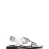Easy Slingback Flat Silver Cracked Metallic 2 Easy Slingback Flat Silver Cracked Metallic -THERAPY SHOES EASY SILVERCRACKEDMETALLIC SIDE