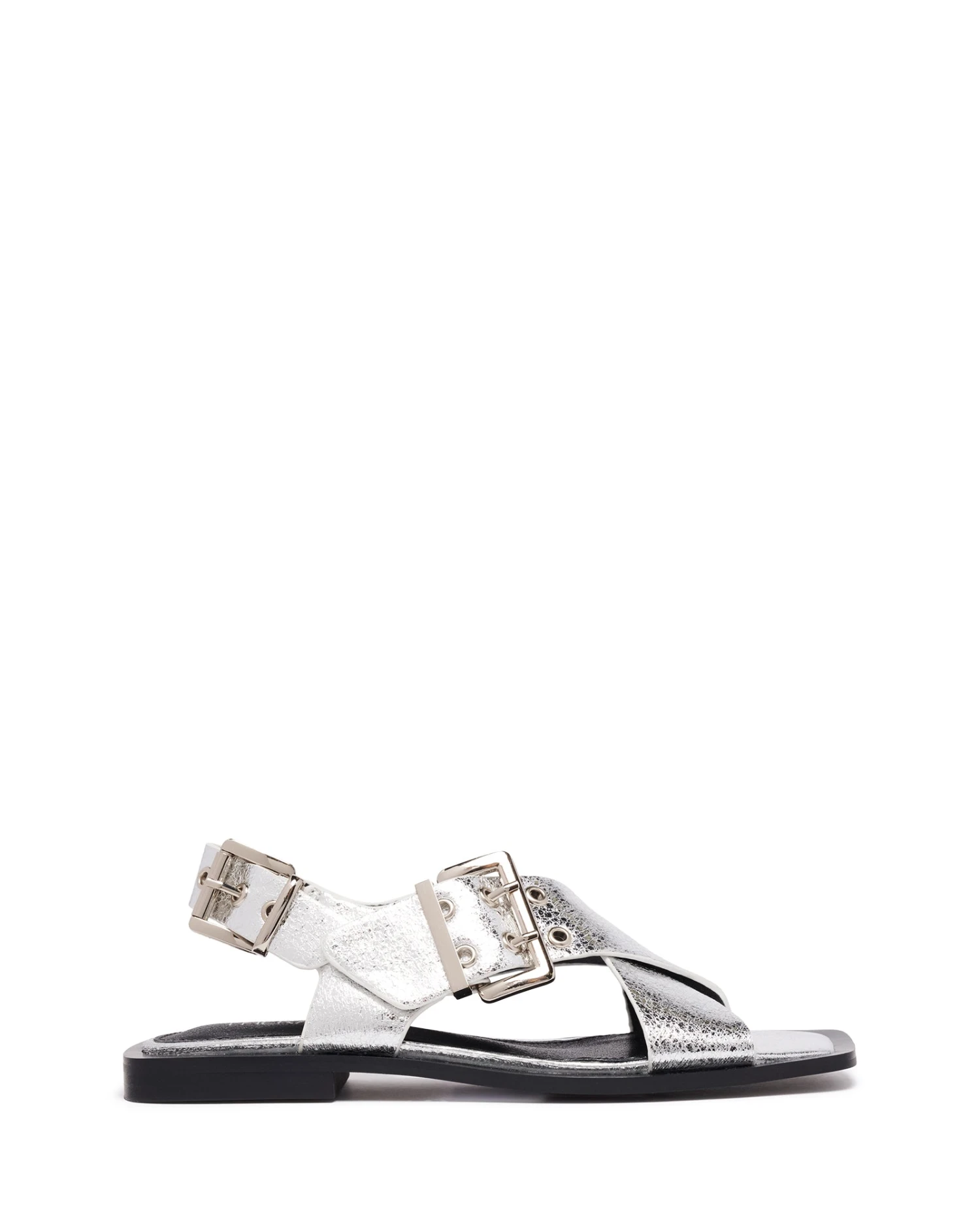 Easy Slingback Flat Silver Cracked Metallic 3 Easy Slingback Flat Silver Cracked Metallic