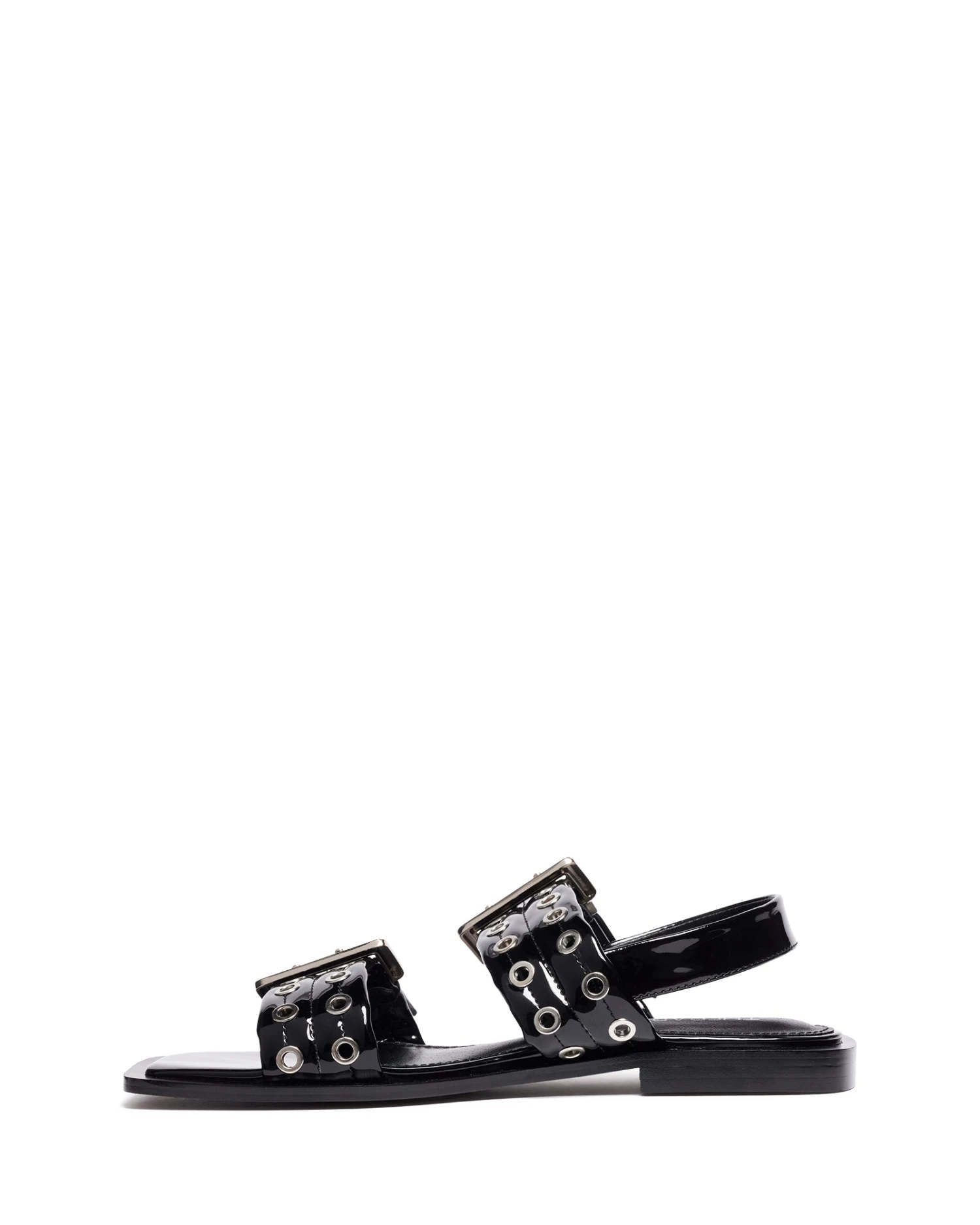Elemental Slingback Flat Sandal Black Patent 6 Elemental Slingback Flat Sandal Black Patent - Image 4