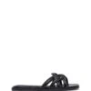 Gabrielle Flat Sandal Black Burnished 1 Gabrielle Flat Sandal Black Burnished -THERAPY SHOES GABRIELLE BLACK SIDE