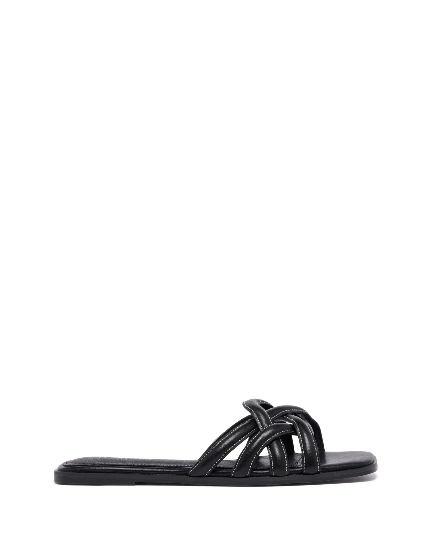 Gabrielle Flat Sandal Black Burnished 3 Gabrielle Flat Sandal Black Burnished