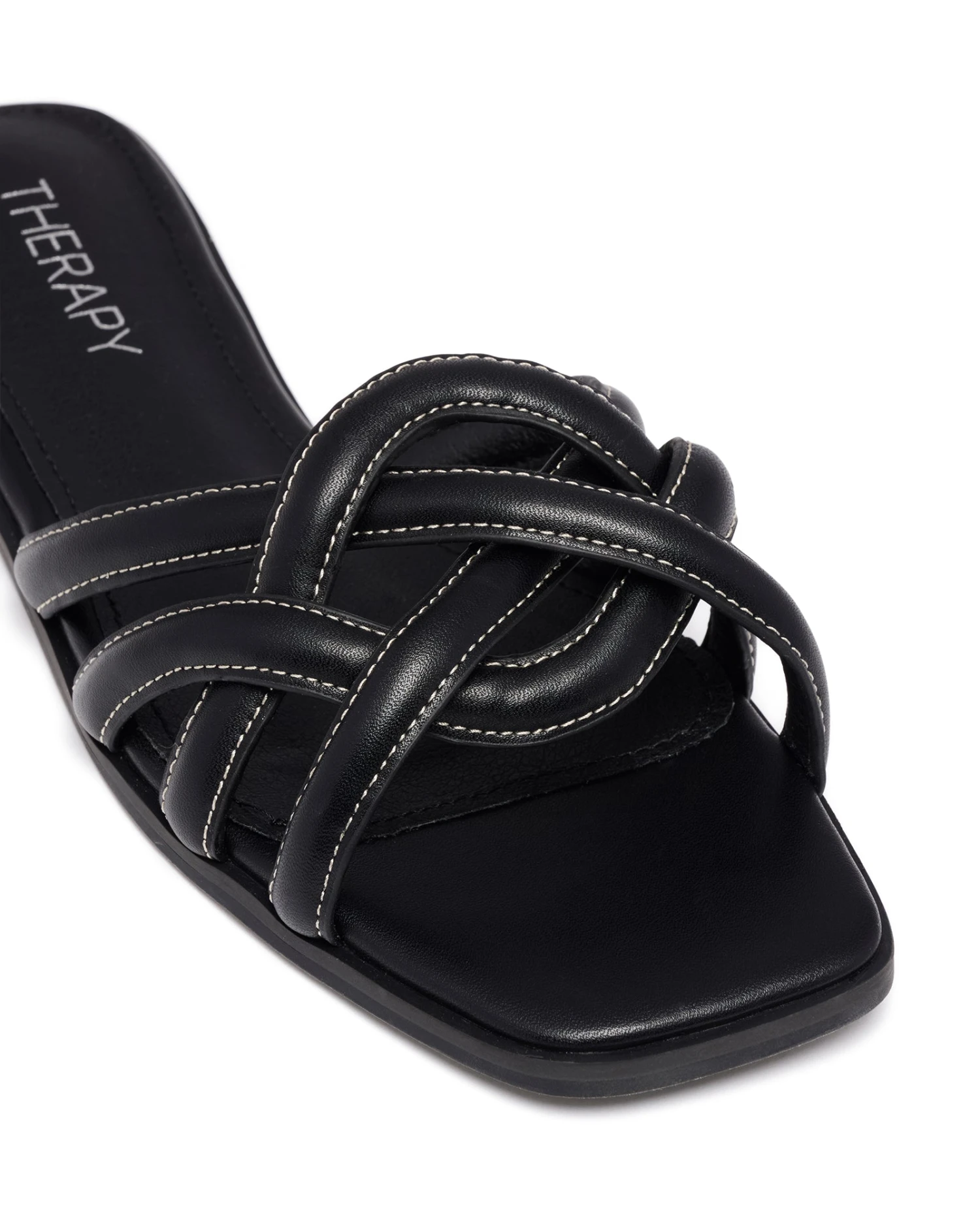 Gabrielle Flat Sandal Black Burnished 4 Gabrielle Flat Sandal Black Burnished - Image 2