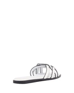 Gabrielle Flat Sandal White Burnished 10 Gabrielle Flat Sandal White Burnished -THERAPY SHOES GABRIELLE WHITE BACKANGLE