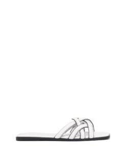 Gabrielle Flat Sandal White Burnished