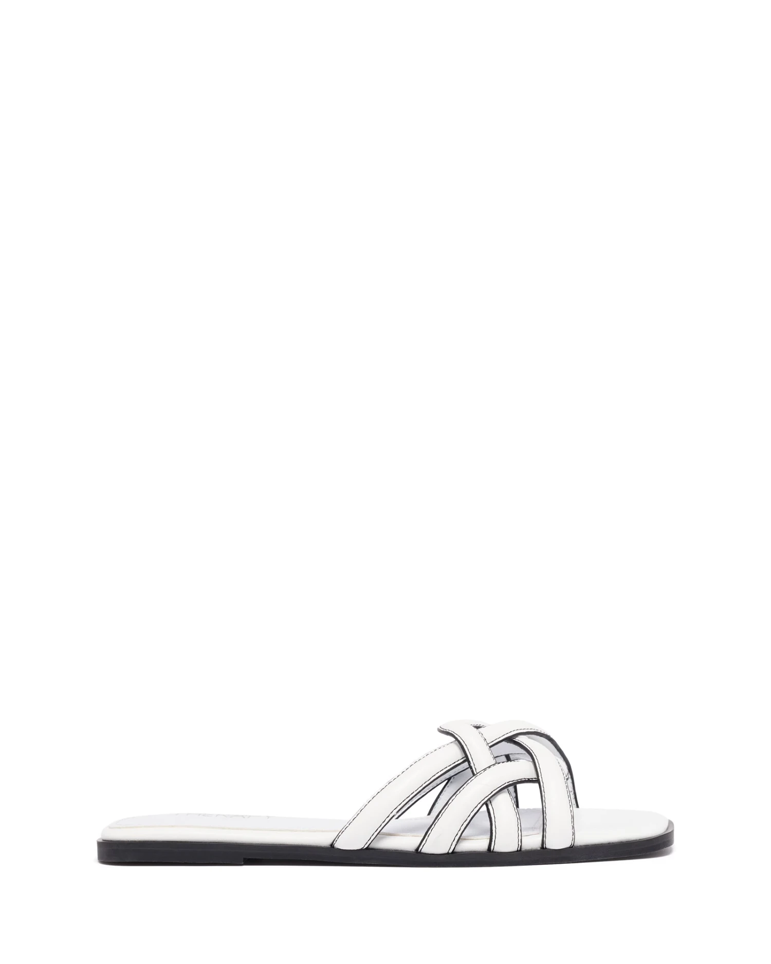Gabrielle Flat Sandal White Burnished 3 Gabrielle Flat Sandal White Burnished