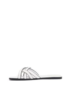 Gabrielle Flat Sandal White Burnished 11 Gabrielle Flat Sandal White Burnished -THERAPY SHOES GABRIELLE WHITE SIDE2 INTERIOR