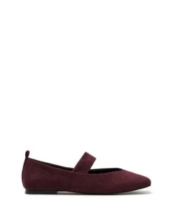 Gael Ballet Flat Bordeaux Suede -THERAPY SHOES GAEL BORDEAUXFAUX SUEDE SIDE