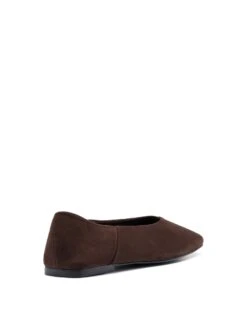 Gaia Flat Chocolate Suede -THERAPY SHOES GAIA CHOCOLATE BACKANGLE