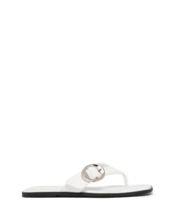 Gallery Thong Sandal White Smooth