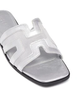 Gaze Flat Sandal Silver Mesh 9 Gaze Flat Sandal Silver Mesh -THERAPY SHOES GAZE SILVER TOEANGLE