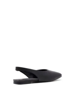 Graze Slingback Flat Black 8 Graze Slingback Flat Black -THERAPY SHOES GRAZE BLACKSMOOTH PU BACK