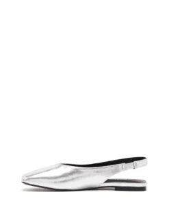 Graze Slingback Flat Silver 11 Graze Slingback Flat Silver -THERAPY SHOES GRAZE SILVERCRINKLE METALLIC PU SIDE2