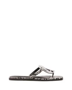 Guild Thong Sandal Black/White Snake