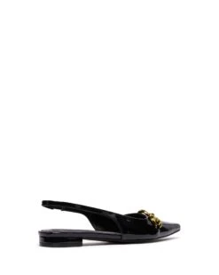 Guilty Slingback Flat Black Patent -THERAPY SHOES GUILTY BLACK PATENTPU BACK ANGLE