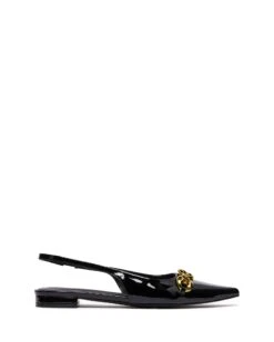 Guilty Slingback Flat Black Patent