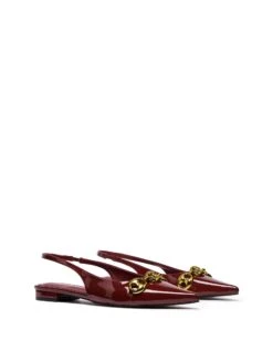 Guilty Slingback Flat Bordeaux Patent