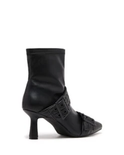 Hadley Ankle Boot Black -THERAPY SHOES HADLEY BLACK STRETCH PU BACK ANGLE 8b1f7b57 385a 4e2f bb12 299fd16d8618