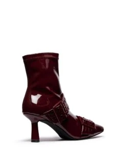 Hadley Ankle Boot Cherry 7 Hadley Ankle Boot Cherry -THERAPY SHOES HADLEY BORDEAUX STRETCH PU BACK ANGLE