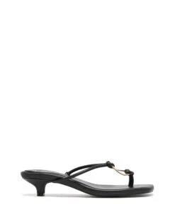 Haydn Thong Heel Black Smooth