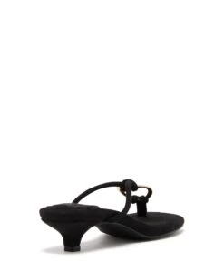 Haydn Thong Heel Black Microsuede -THERAPY SHOES HAYDN BLACKMICROSUEDE BACKANGLE