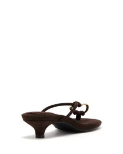 Haydn Thong Heel Chocolate Microsuede 8 Haydn Thong Heel Chocolate Microsuede -THERAPY SHOES HAYDN CHOCOLATEMICROSUEDE BACKANGLE
