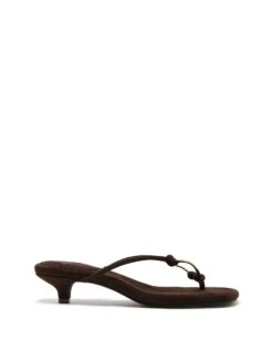 Haydn Thong Heel Chocolate Microsuede