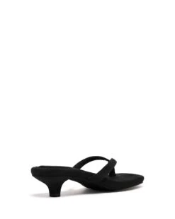 Heatwave Thong Heel Black Microsuede 8 Heatwave Thong Heel Black Microsuede -THERAPY SHOES HEATWAVE BLACKMICROSUEDE BACKANGLE
