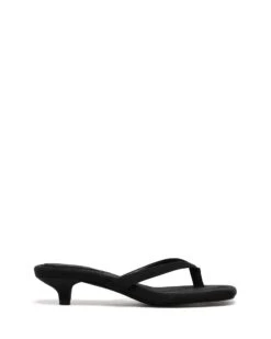 Heatwave Thong Heel Black Microsuede