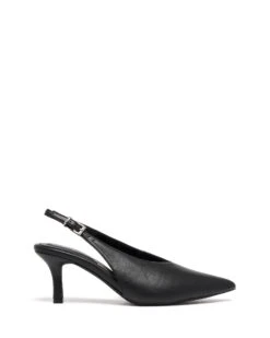 Jacs Slingback Pump Black Smooth