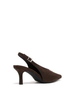 Jacs Slingback Pump Chocolate Microsuede 8 Jacs Slingback Pump Chocolate Microsuede -THERAPY SHOES JACS CHOCOLATEMICROSUEDE BACKANGLE