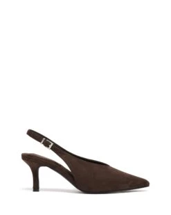 Jacs Slingback Pump Chocolate Microsuede
