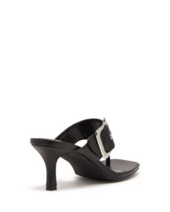 Jade Thong Heel Black Smooth 8 Jade Thong Heel Black Smooth -THERAPY SHOES JADE BLACK PU BACK