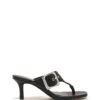 Jade Thong Heel Black Smooth -THERAPY SHOES JADE BLACK PU SIDE